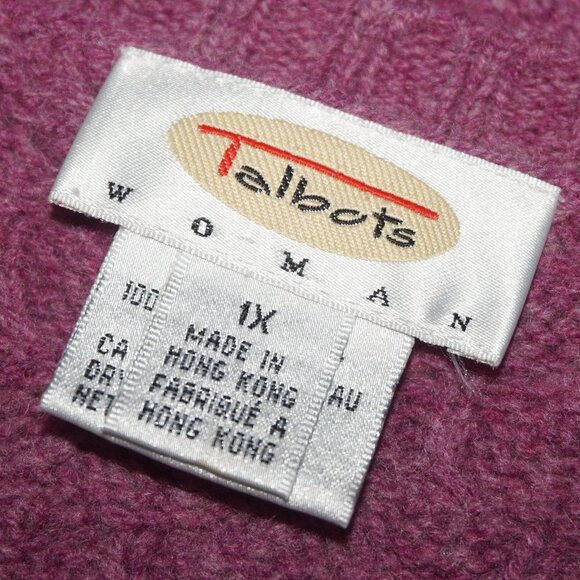 Vintage 90s Lambswool Cardigan Sweater 1x - Picture 4 of 7